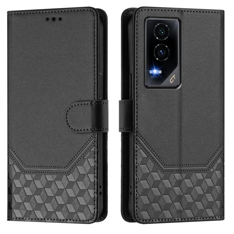 For Honor GT Honeycomb Embossing RFID Leather Phone Case