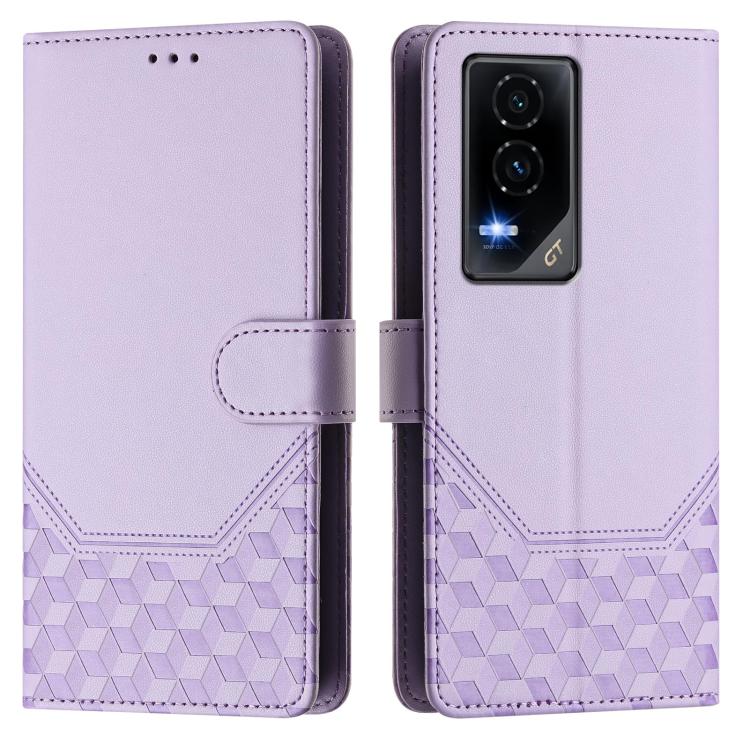 For Honor GT Honeycomb Embossing RFID Leather Phone Case