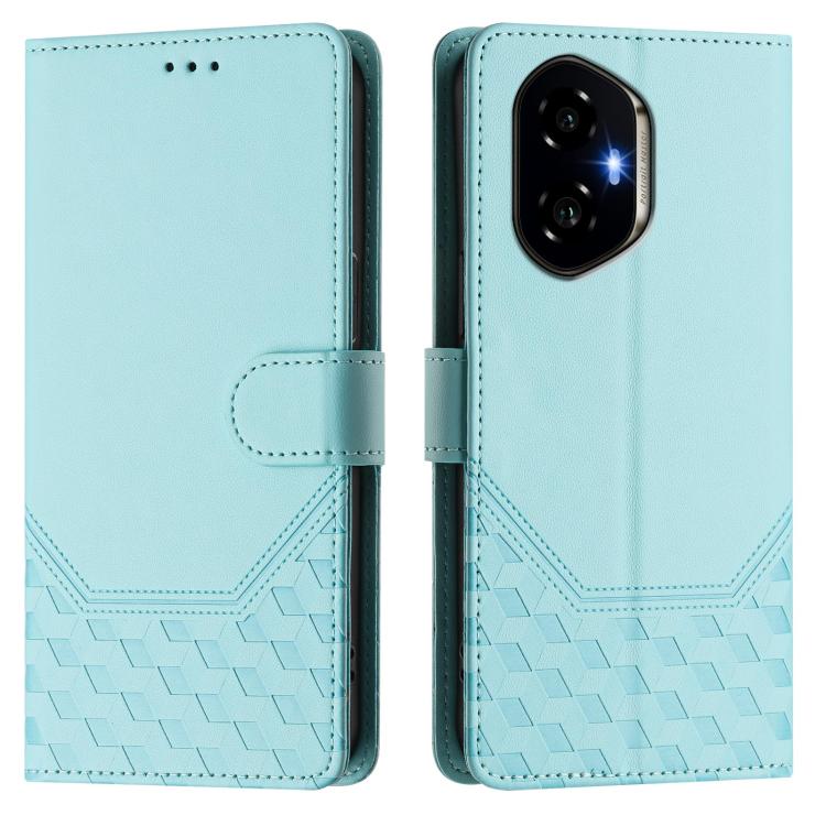 For Honor 300 5G Honeycomb Embossing RFID Leather Phone Case