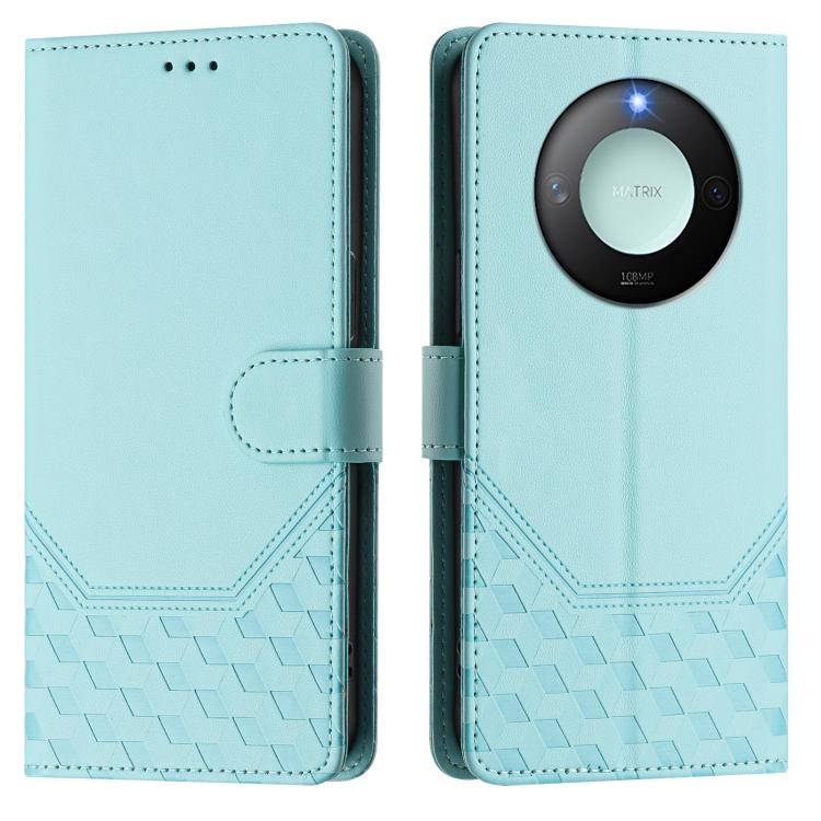 For Honor X9c Smart 5G Honeycomb Embossing RFID Leather Phone Case
