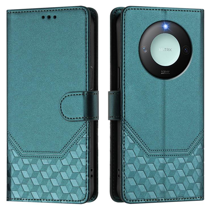 For Honor X9c Smart 5G Honeycomb Embossing RFID Leather Phone Case