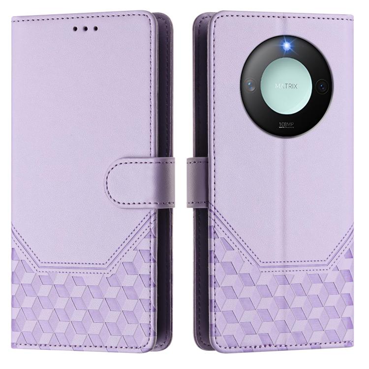 For Honor X9c Smart 5G Honeycomb Embossing RFID Leather Phone Case