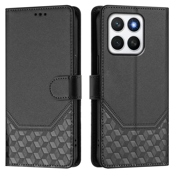 For Honor X8c 4G Honeycomb Embossing RFID Leather Phone Case