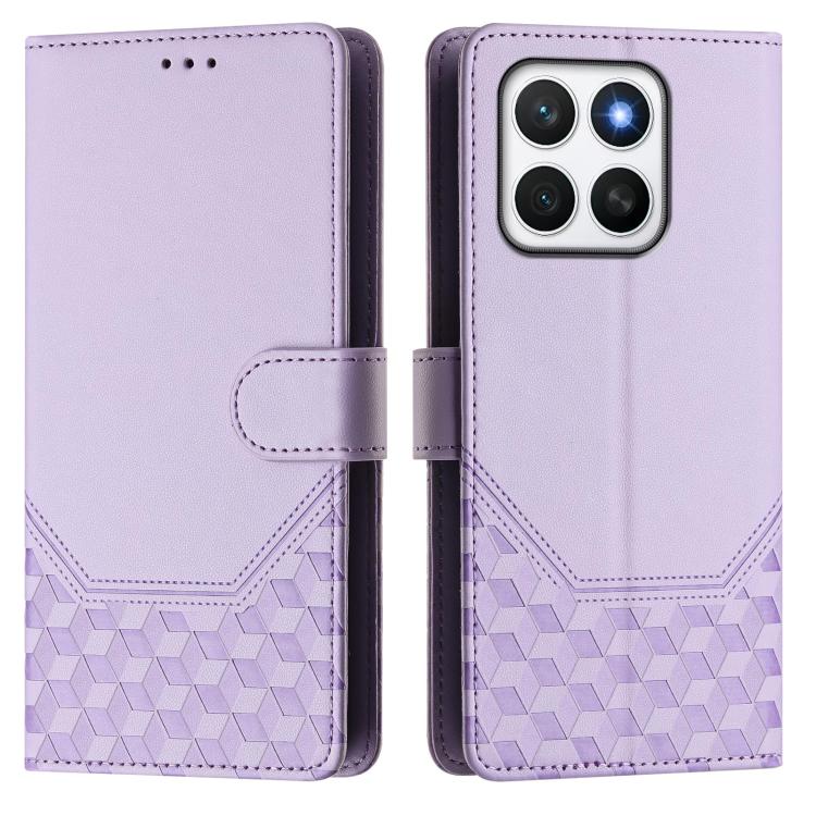 For Honor X8c 4G Honeycomb Embossing RFID Leather Phone Case