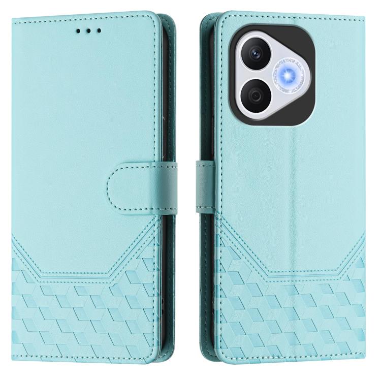 For Honor 400 Lite Global Honeycomb Embossing RFID Leather Phone Case