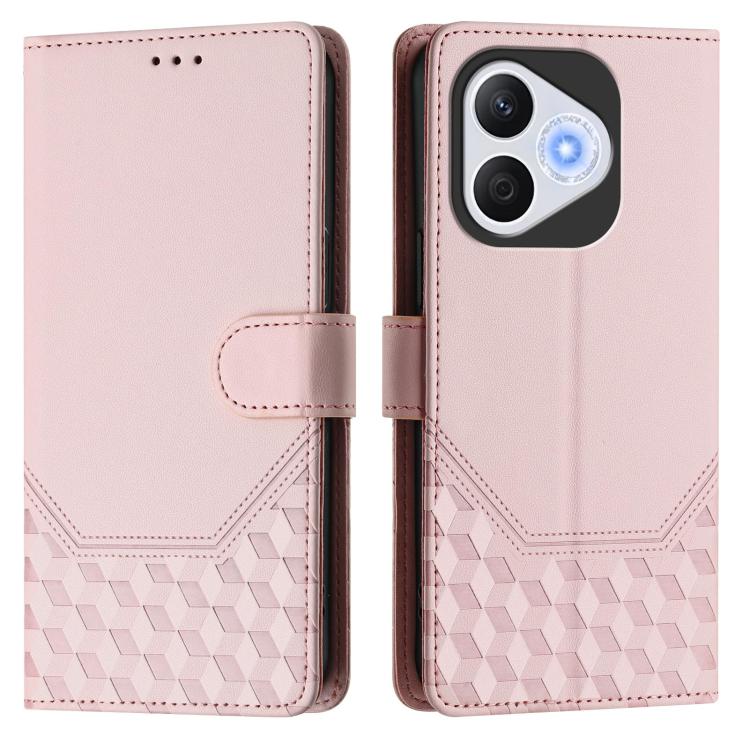 For Honor 400 Lite Global Honeycomb Embossing RFID Leather Phone Case