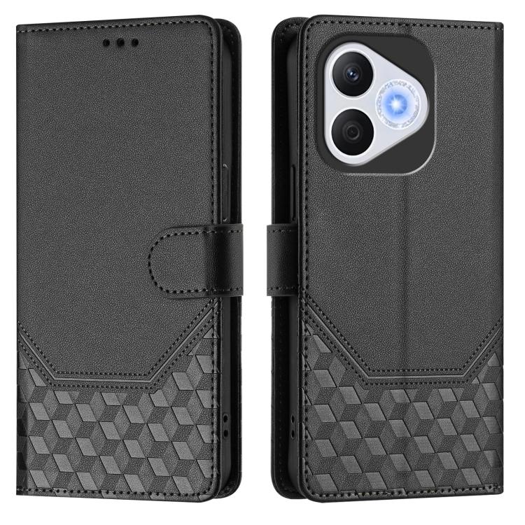 For Honor 400 Lite Global Honeycomb Embossing RFID Leather Phone Case