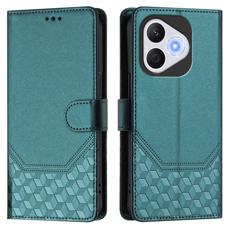 For Honor 400 Lite Global Honeycomb Embossing RFID Leather Phone Case
