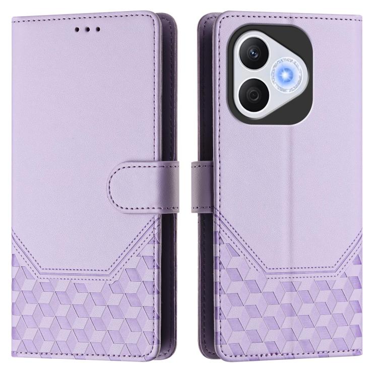For Honor 400 Lite Global Honeycomb Embossing RFID Leather Phone Case