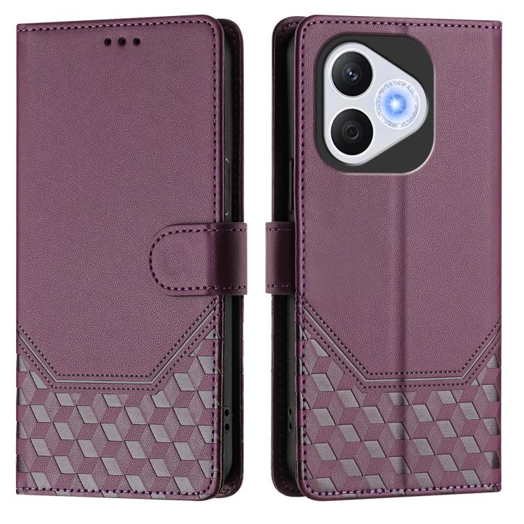 For Honor 400 Lite Global Honeycomb Embossing RFID Leather Phone Case