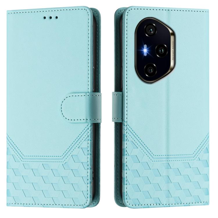 For Honor 400 Global 156.5mm Honeycomb Embossing RFID Leather Phone Case