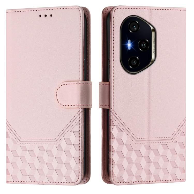For Honor 400 Global 156.5mm Honeycomb Embossing RFID Leather Phone Case