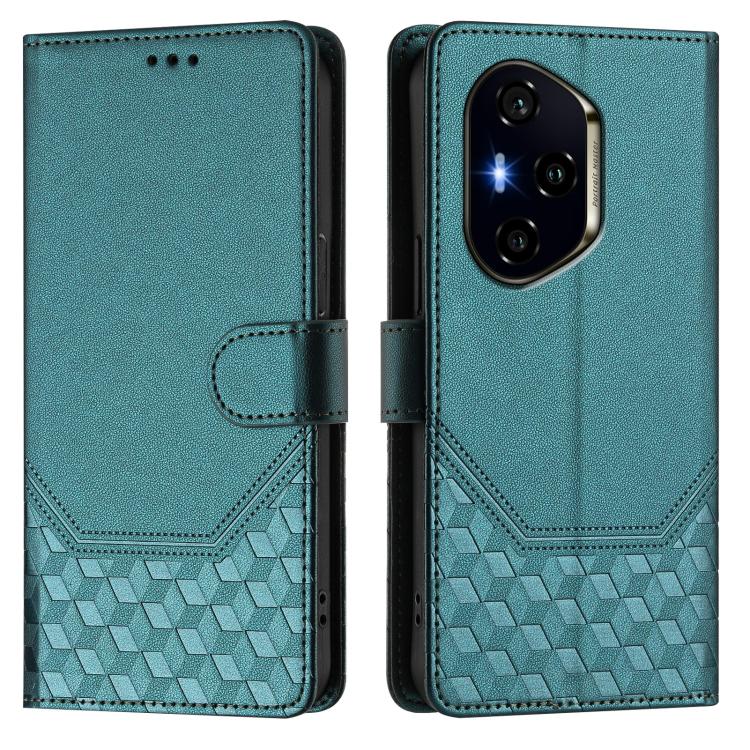 For Honor 400 Global 156.5mm Honeycomb Embossing RFID Leather Phone Case