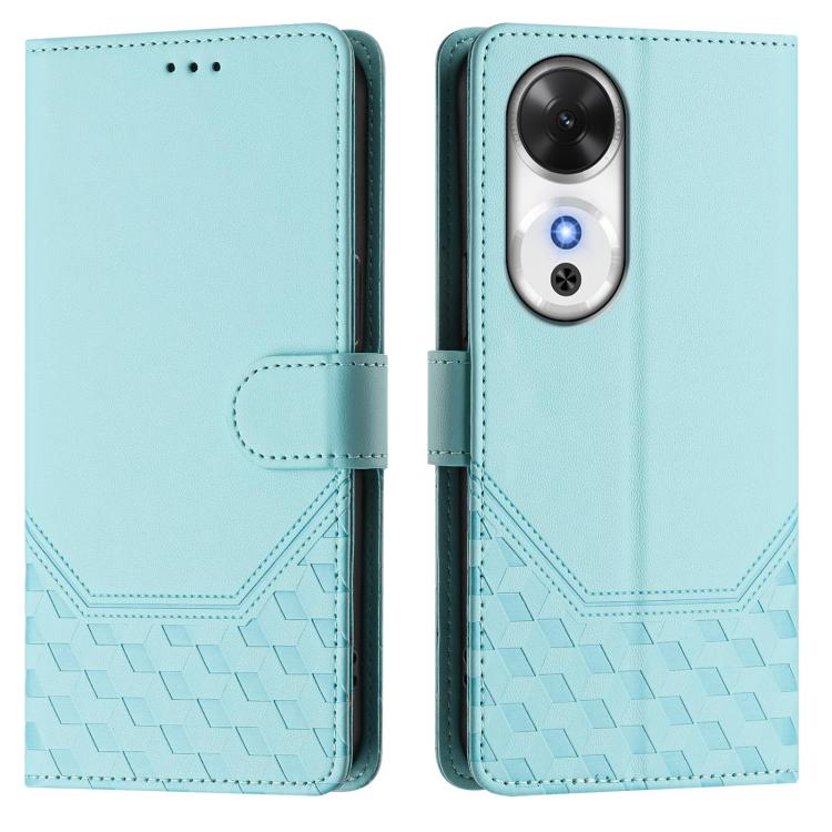 For Honor Play 60 5G Honeycomb Embossing RFID Leather Phone Case
