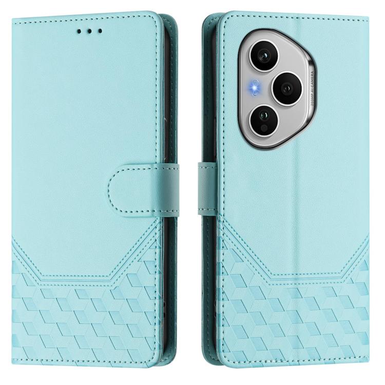 For Honor 400 Pro Global 160.8mm Honeycomb Embossing RFID Leather Phone Case