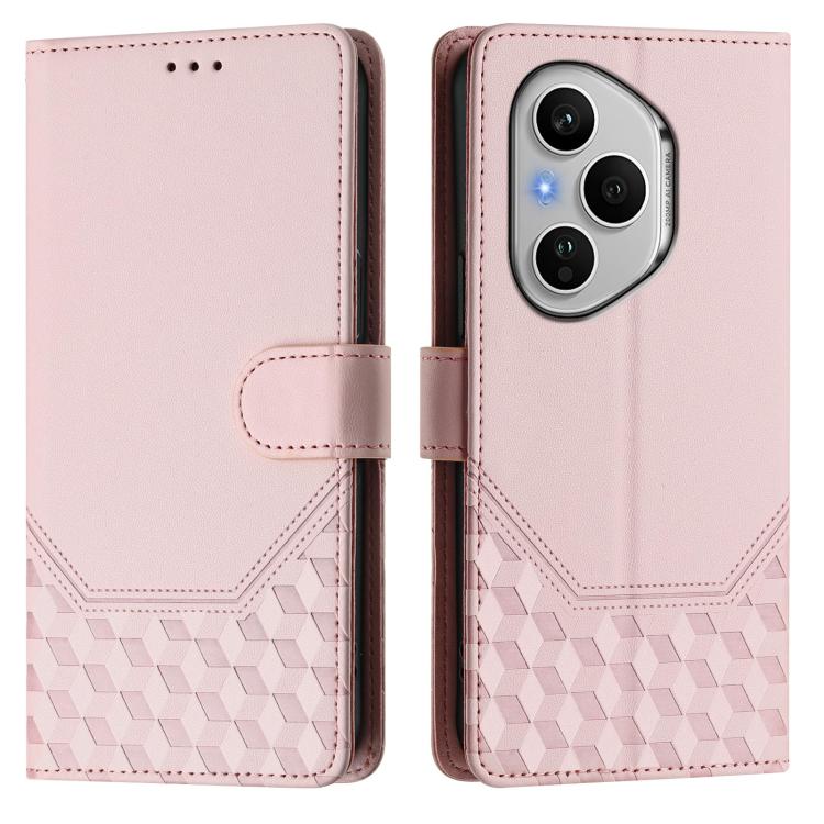 For Honor 400 Pro Global 160.8mm Honeycomb Embossing RFID Leather Phone Case