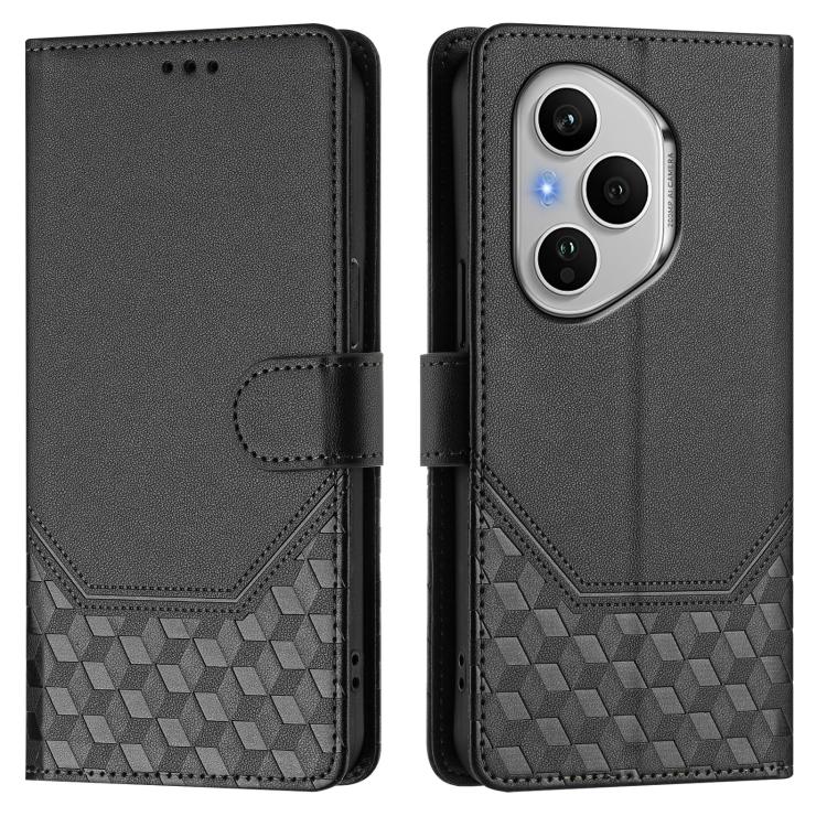 For Honor 400 Pro Global 160.8mm Honeycomb Embossing RFID Leather Phone Case