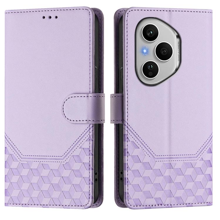 For Honor 400 Pro Global 160.8mm Honeycomb Embossing RFID Leather Phone Case