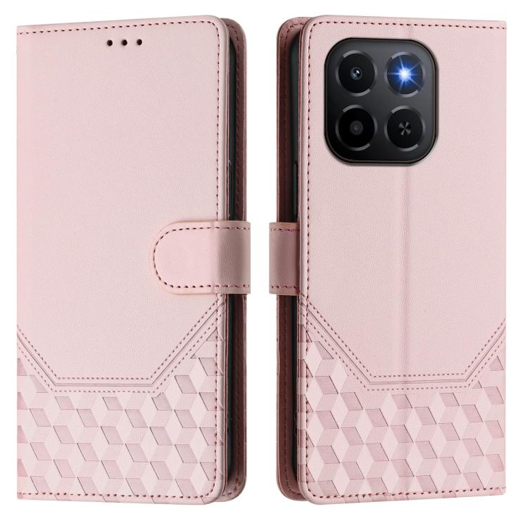 For Honor X6c 4G Honeycomb Embossing RFID Leather Phone Case