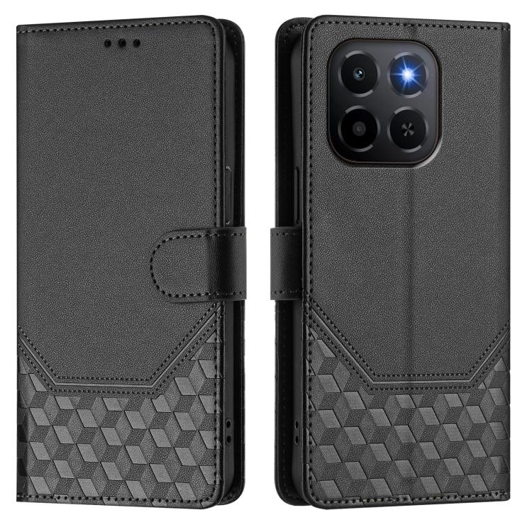 For Honor X6c 4G Honeycomb Embossing RFID Leather Phone Case
