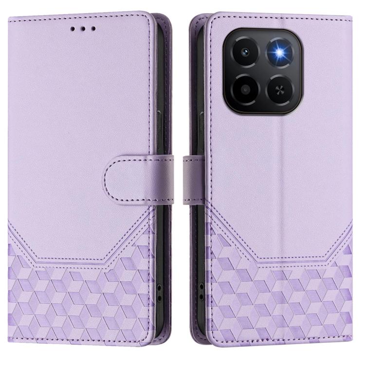 For Honor X6c 4G Honeycomb Embossing RFID Leather Phone Case