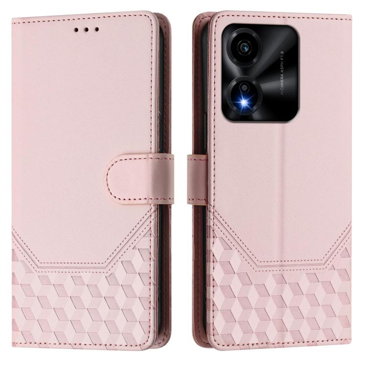 For Honor X5c Plus Honeycomb Embossing RFID Leather Phone Case
