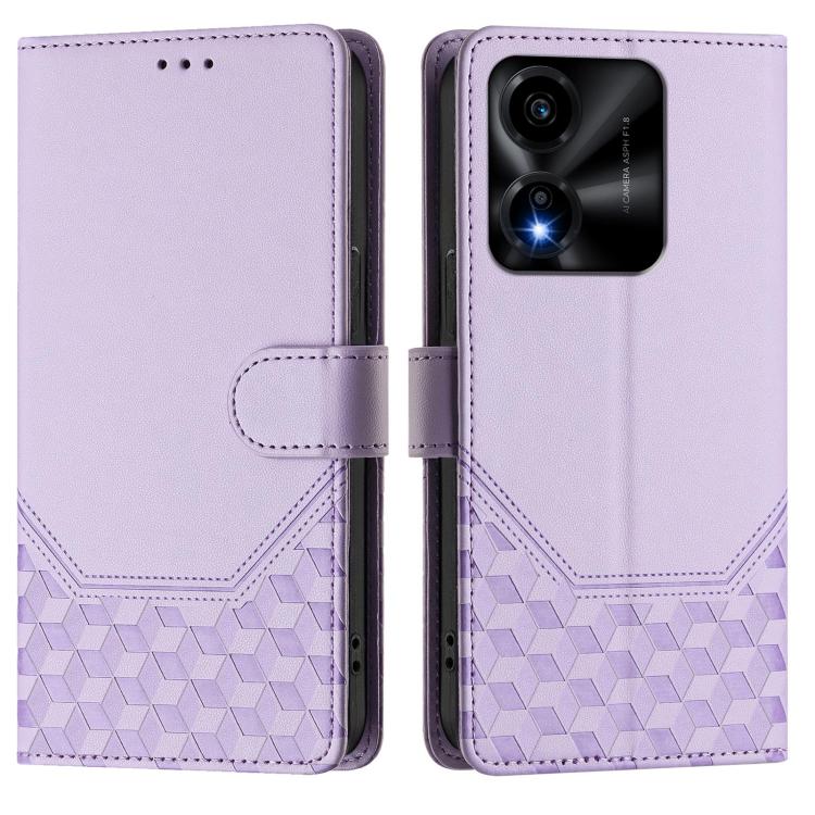For Honor X5c Plus Honeycomb Embossing RFID Leather Phone Case
