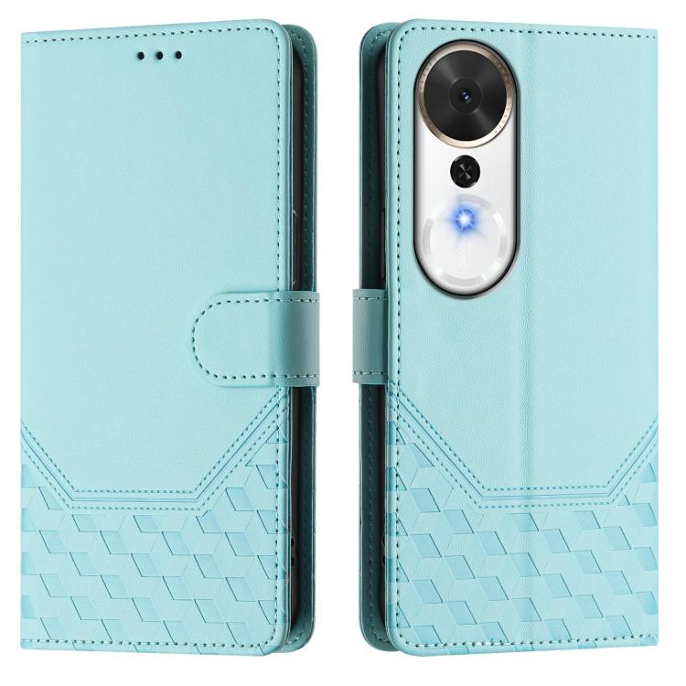 For Honor Play 70 Plus Honeycomb Embossing RFID Leather Phone Case