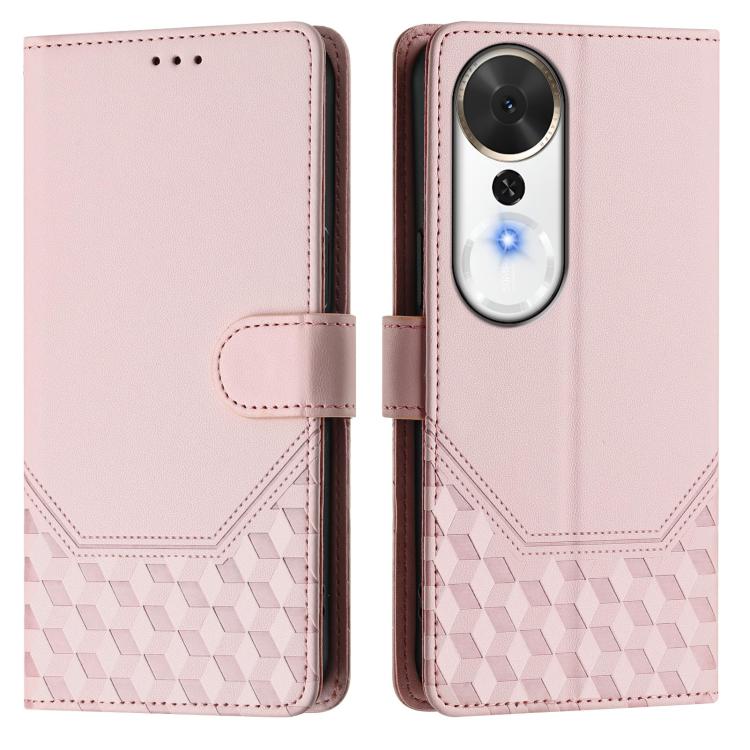 For Honor Play 70 Plus Honeycomb Embossing RFID Leather Phone Case