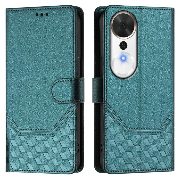 For Honor Play 70 Plus Honeycomb Embossing RFID Leather Phone Case