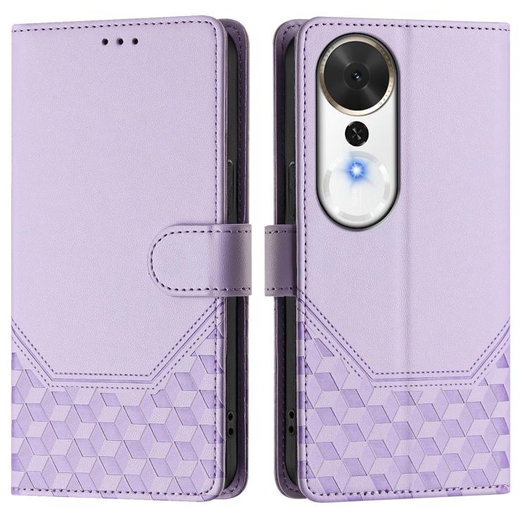 For Honor Play 70 Plus Honeycomb Embossing RFID Leather Phone Case