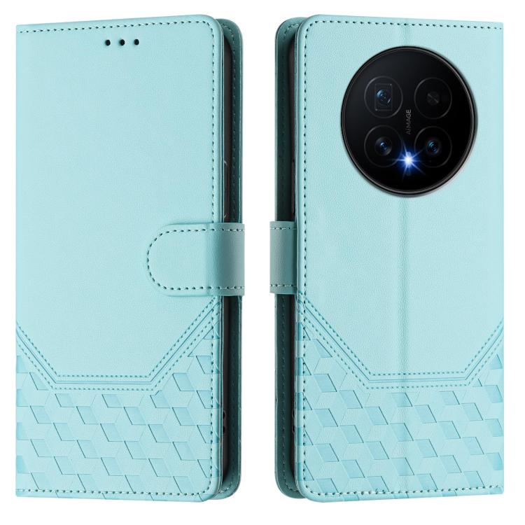 For Honor Magic8 Honeycomb Embossing RFID Leather Phone Case