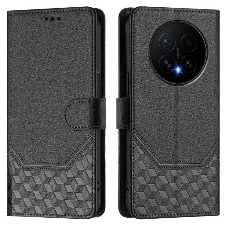For Honor Magic8 Honeycomb Embossing RFID Leather Phone Case