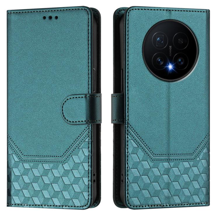 For Honor Magic8 Honeycomb Embossing RFID Leather Phone Case
