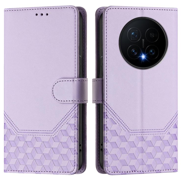 For Honor Magic8 Honeycomb Embossing RFID Leather Phone Case