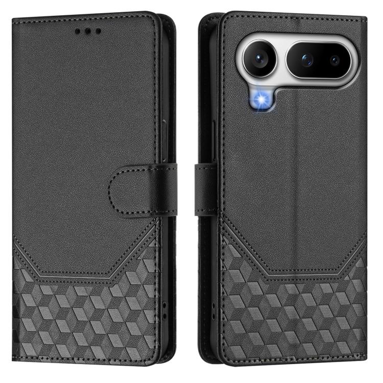 For Honor Magic8 Pro Air 5G Honeycomb Embossing RFID Leather Phone Case