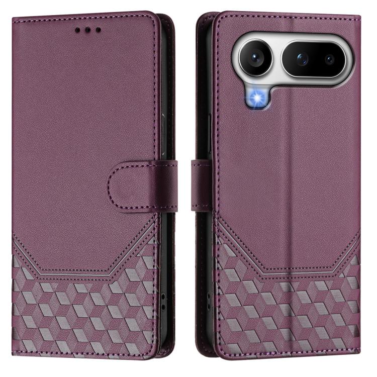 For Honor Magic8 Pro Air 5G Honeycomb Embossing RFID Leather Phone Case