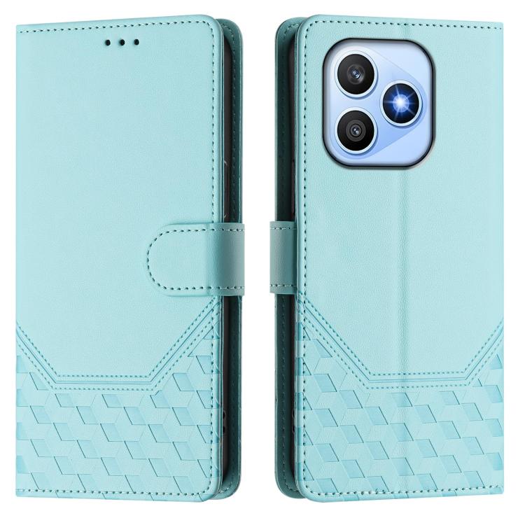 For Honor X8d 4G Honeycomb Embossing RFID Leather Phone Case