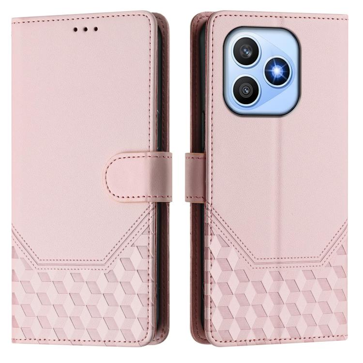 For Honor X8d 4G Honeycomb Embossing RFID Leather Phone Case
