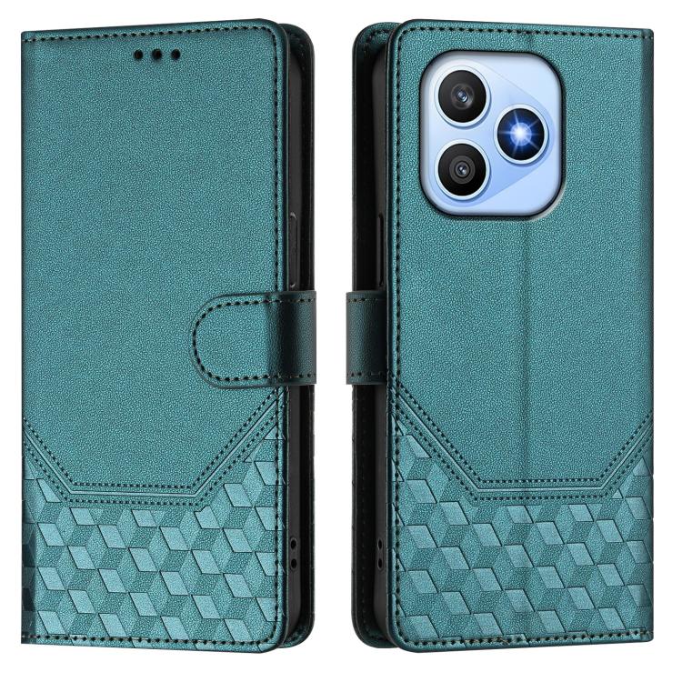 For Honor X8d 4G Honeycomb Embossing RFID Leather Phone Case