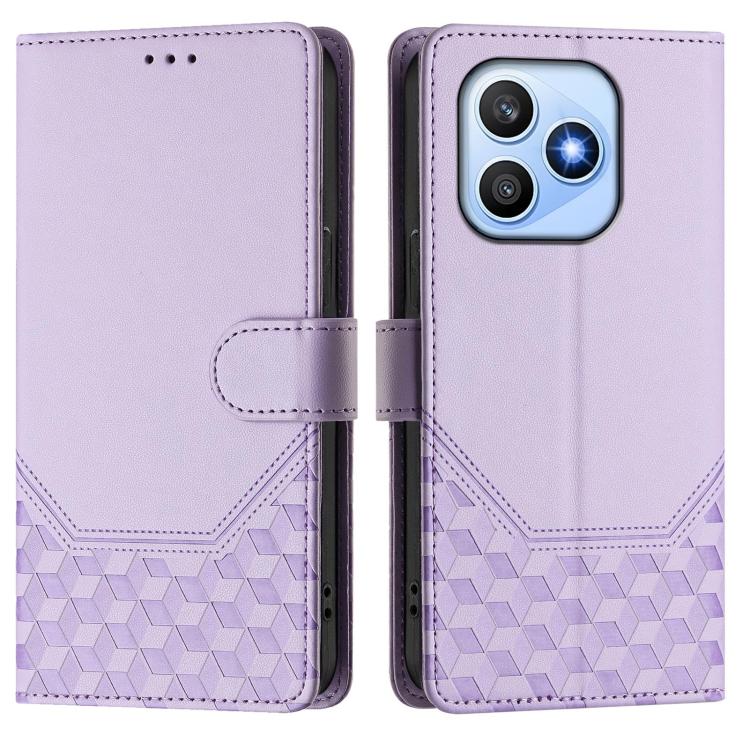 For Honor X8d 4G Honeycomb Embossing RFID Leather Phone Case