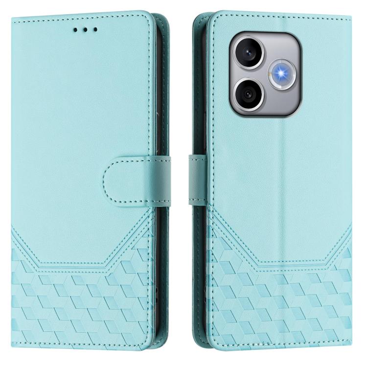 For Honor 600 Lite Global Honeycomb Embossing RFID Leather Phone Case