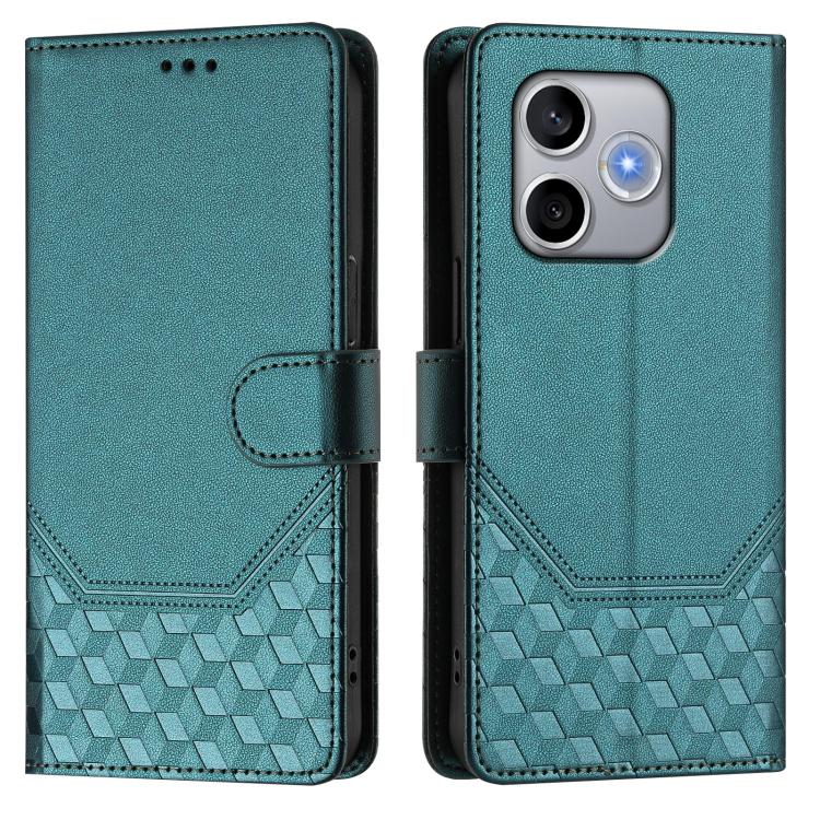 For Honor 600 Lite Global Honeycomb Embossing RFID Leather Phone Case