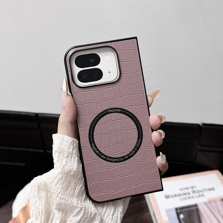 For Google Pixel 9 Pro Fold Crocodile Pattern Leather MagSafe Magnetic Phone Case