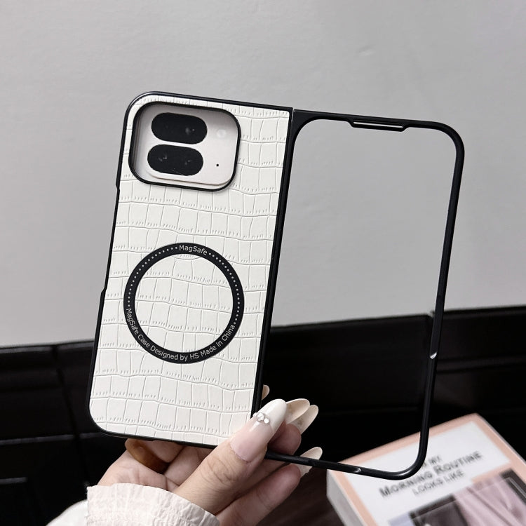 For Google Pixel 9 Pro Fold Crocodile Pattern Leather MagSafe Magnetic Phone Case