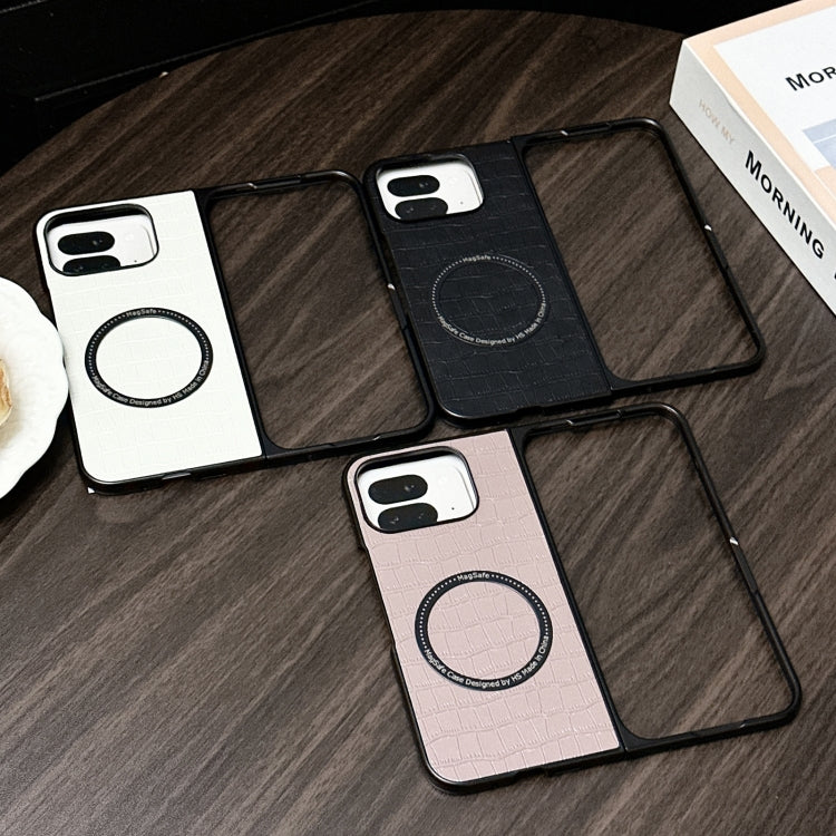 For Google Pixel 9 Pro Fold Crocodile Pattern Leather MagSafe Magnetic Phone Case