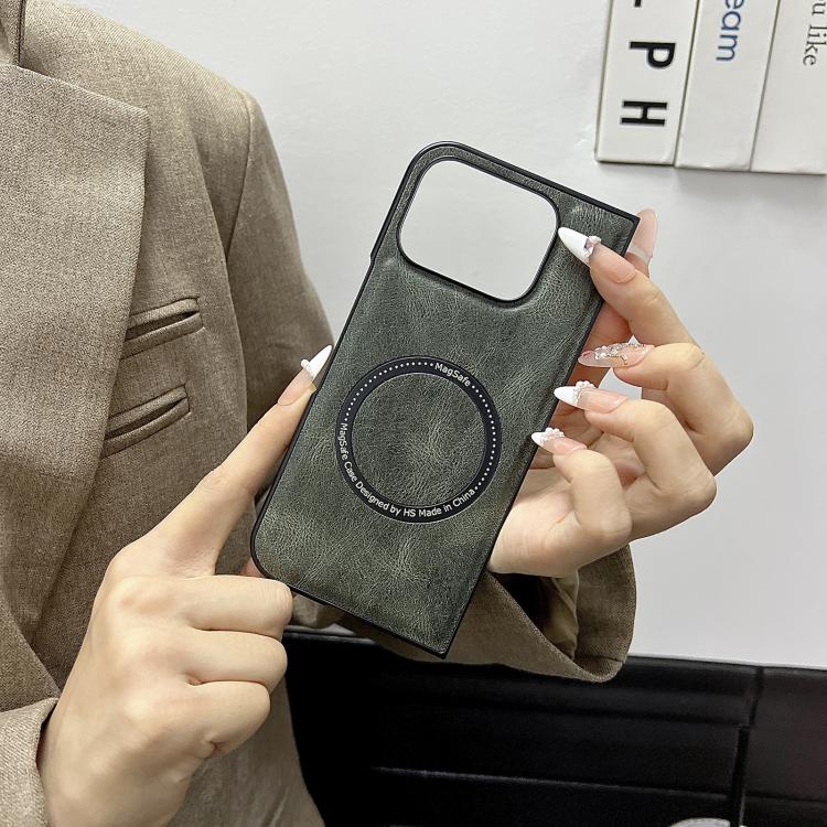 For Google Pixel 9 Pro Fold Crazy Horse Pattern Leather MagSafe Magnetic Phone Case