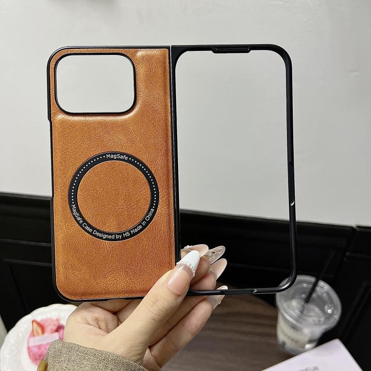 For Google Pixel 9 Pro Fold Crazy Horse Pattern Leather MagSafe Magnetic Phone Case