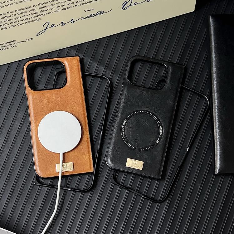 For Google Pixel 10 Pro Fold Crazy Horse Pattern Leather MagSafe Magnetic Phone Case