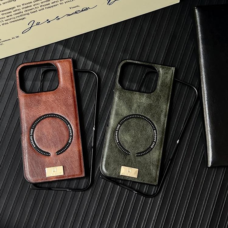 For Google Pixel 10 Pro Fold Crazy Horse Pattern Leather MagSafe Magnetic Phone Case